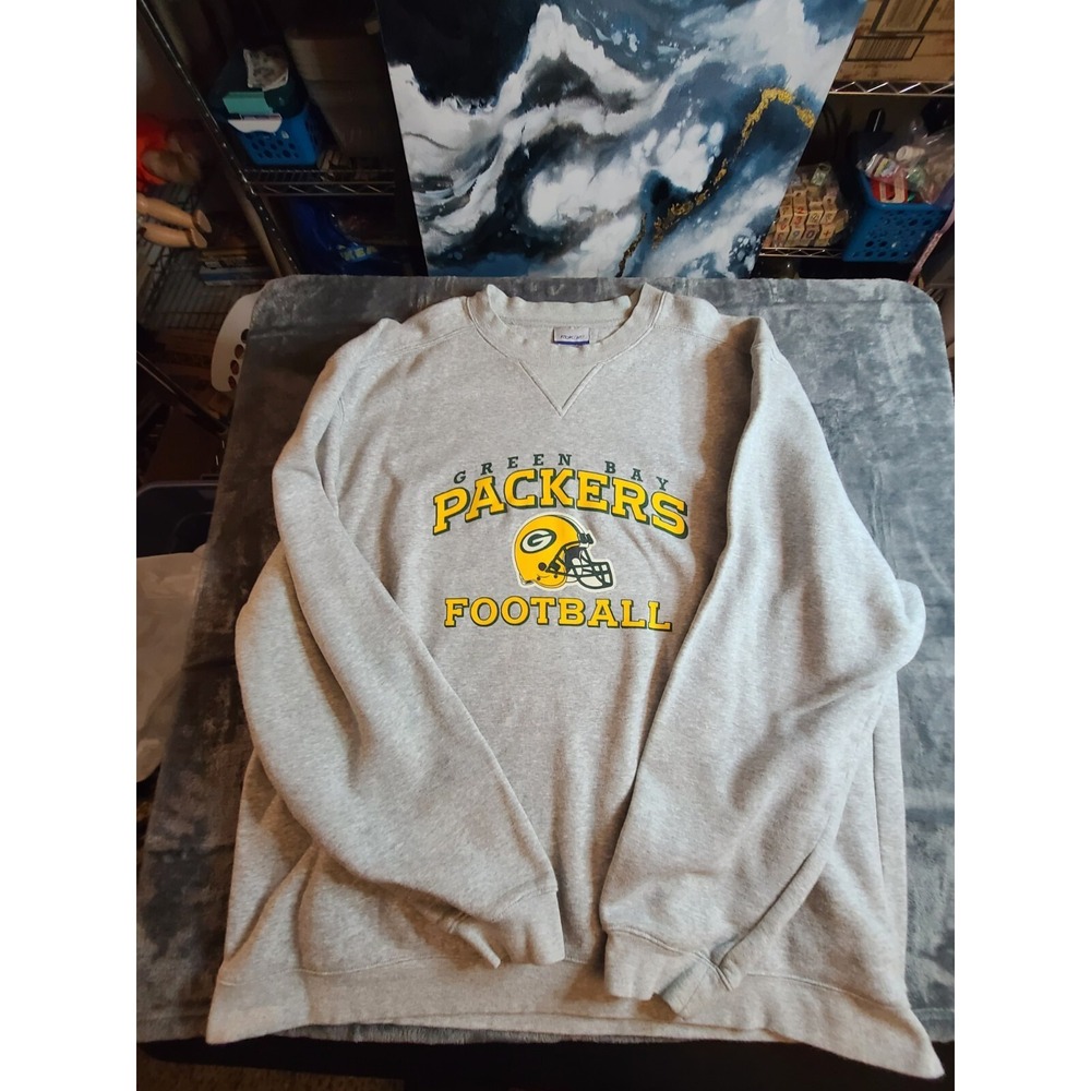Vintage NFL Green Bay Packers Reebok. Size XL‎ Gray, Great Graphics